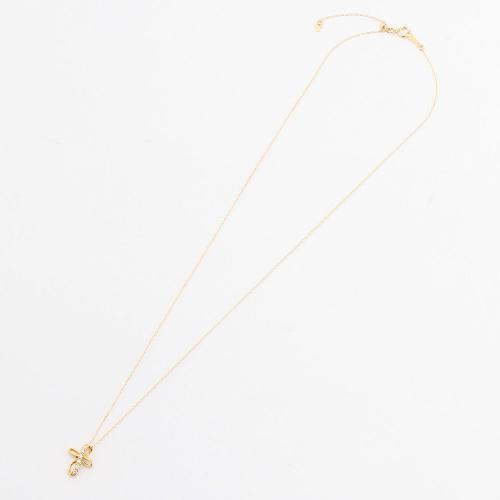純金ダイヤクロスリボンペンダント