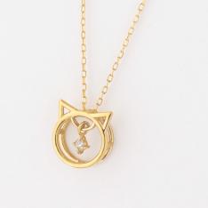 K10スイングダイヤ子猫ペンダント