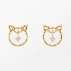 K10スイングダイヤ子猫ピアス