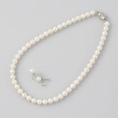 8mm花珠淡水真珠ネックレス＆イヤリング