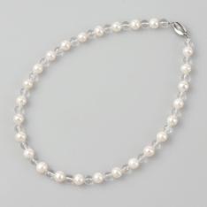 淡水パール・水晶ネックレス