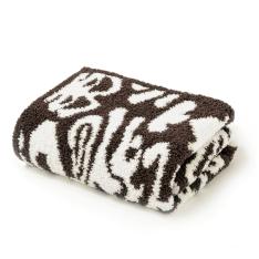 織柄ハーフブランケット ウォルナット／クリーム