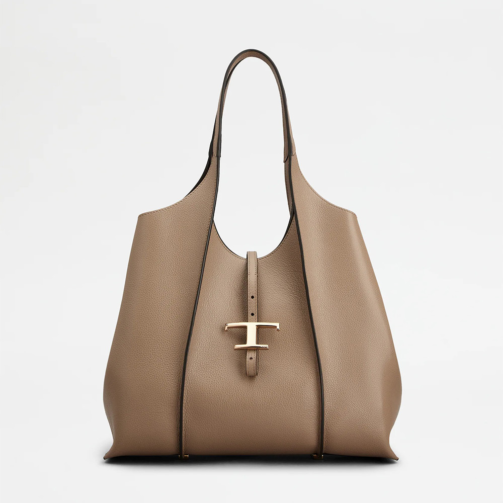 T タイムレス レザー ショッピング バッグ ミディアム