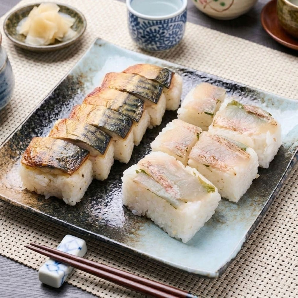 若狭甘鯛と吟醸トロさばの押し寿司