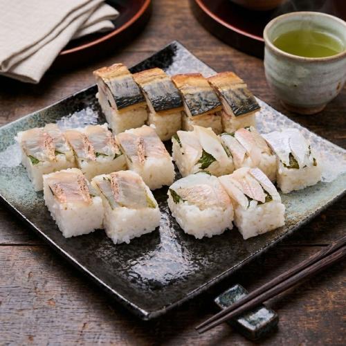 若狭甘鯛・若狭連子鯛・吟醸トロさばの押し寿司