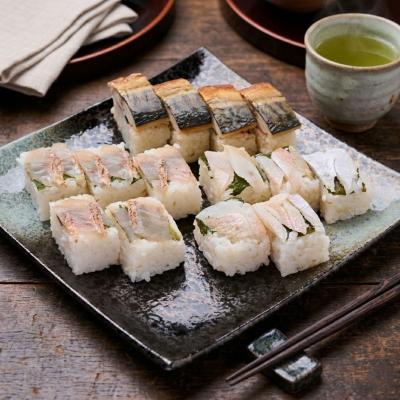 若狭甘鯛・若狭連子鯛・吟醸トロさばの押し寿司