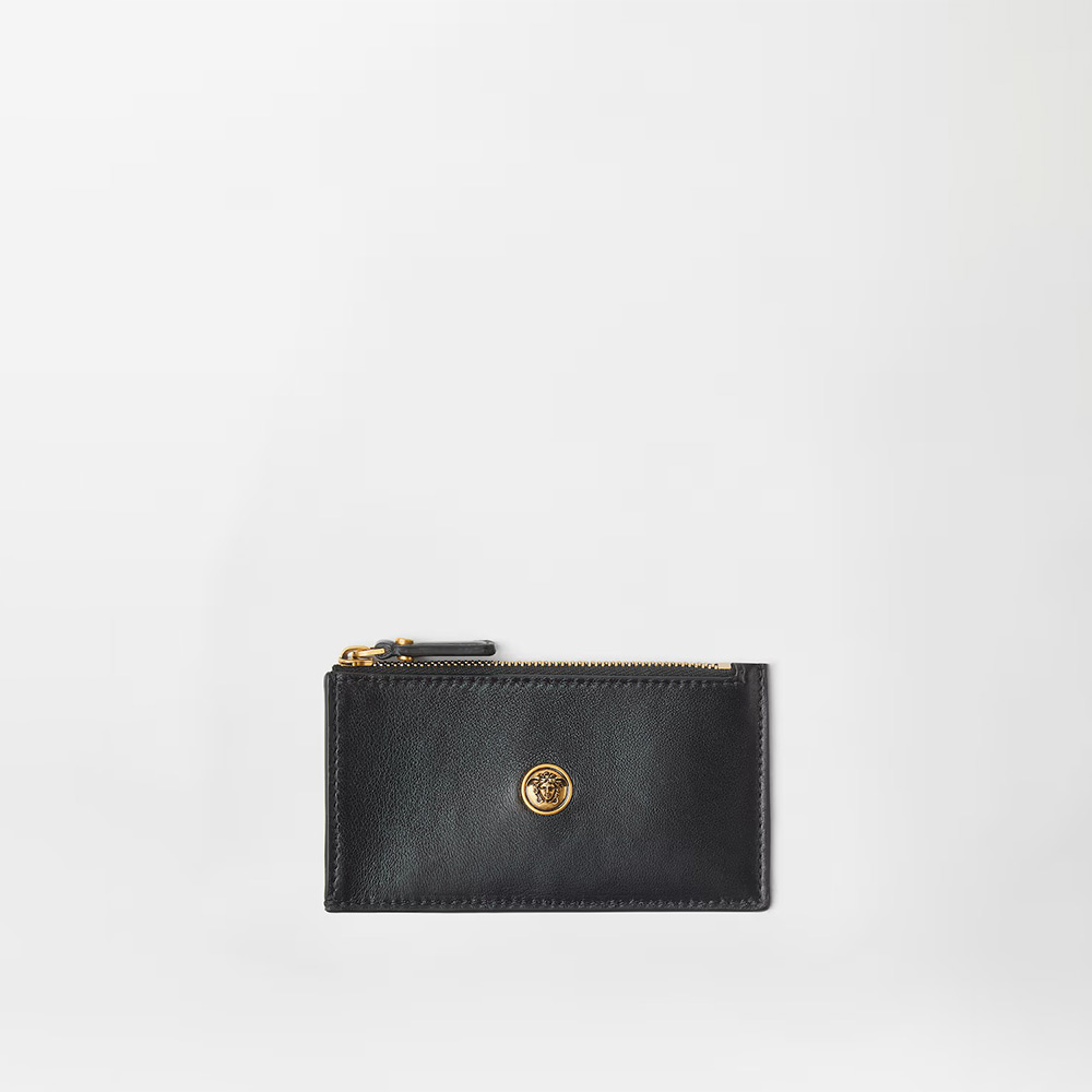 アンブレム レザー ジッパー カード ホルダー