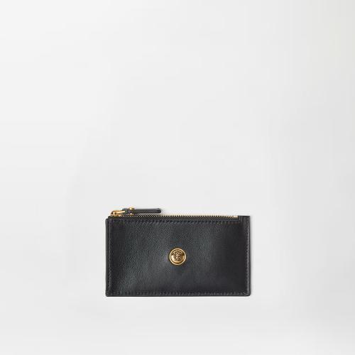 アンブレム レザー ジッパー カード ホルダー