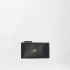 アンブレム レザー ジッパー カード ホルダー