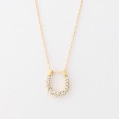 K18計0．1ctダイヤ馬蹄ペンダント