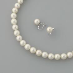 9．5mm花珠アコヤ真珠ネックレス＆イヤリング