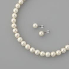 9．5mm花珠アコヤ真珠ネックレス＆ピアス