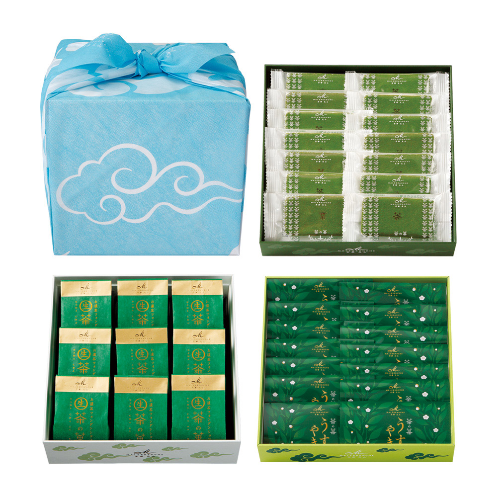 京遊記三段（茶の菓・生茶の菓・茶の菓うすやき）風呂敷パッケージ