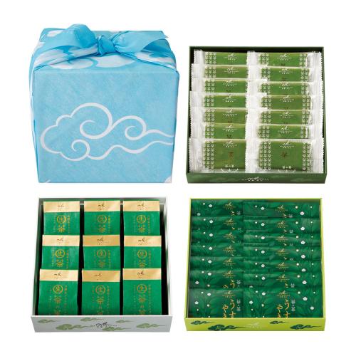 京遊記三段（茶の菓・生茶の菓・茶の菓うすやき）風呂敷パッケージ