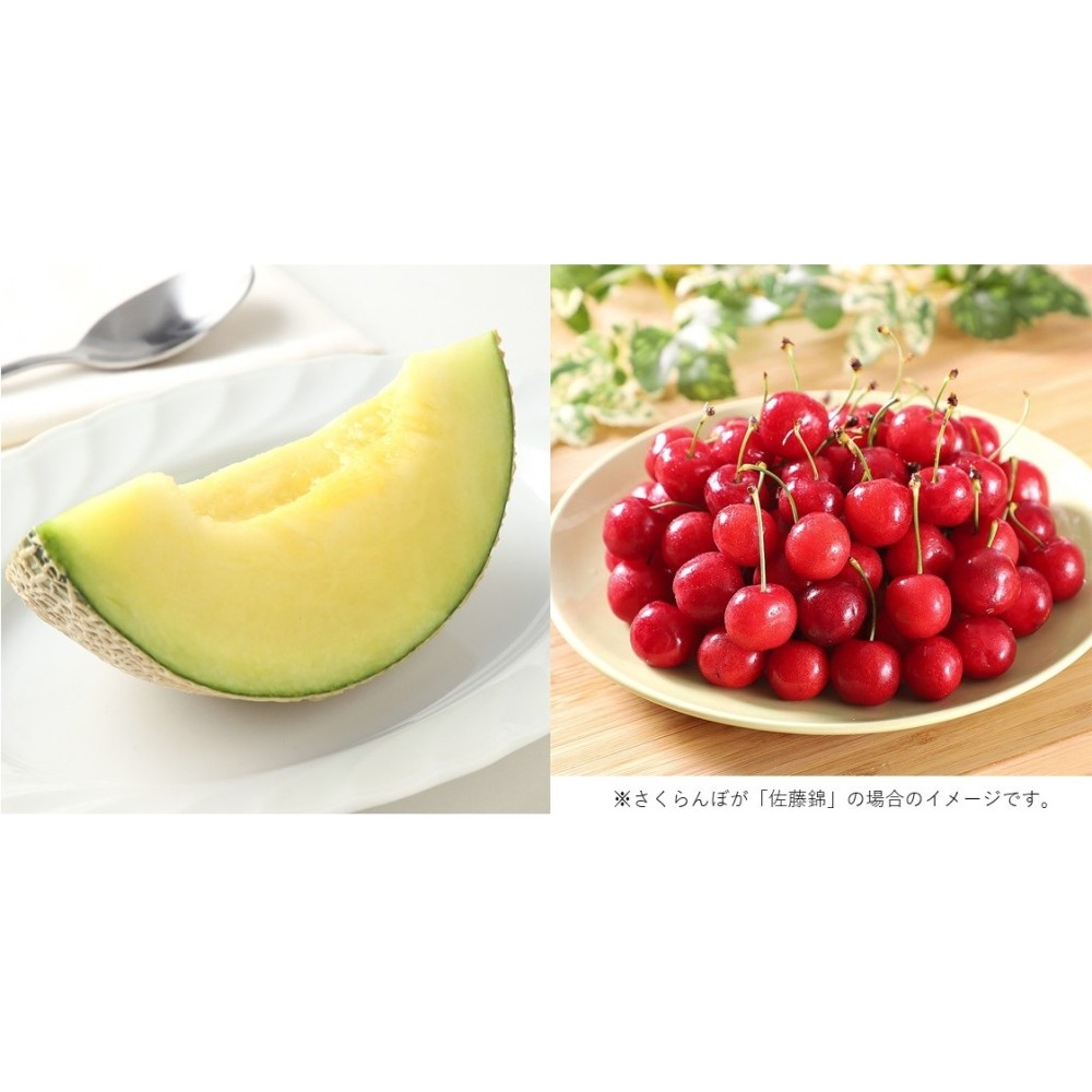 【父の日】さくらんぼ（500g）＆静岡県産マスクメロンセット（父の日の掛け紙付）