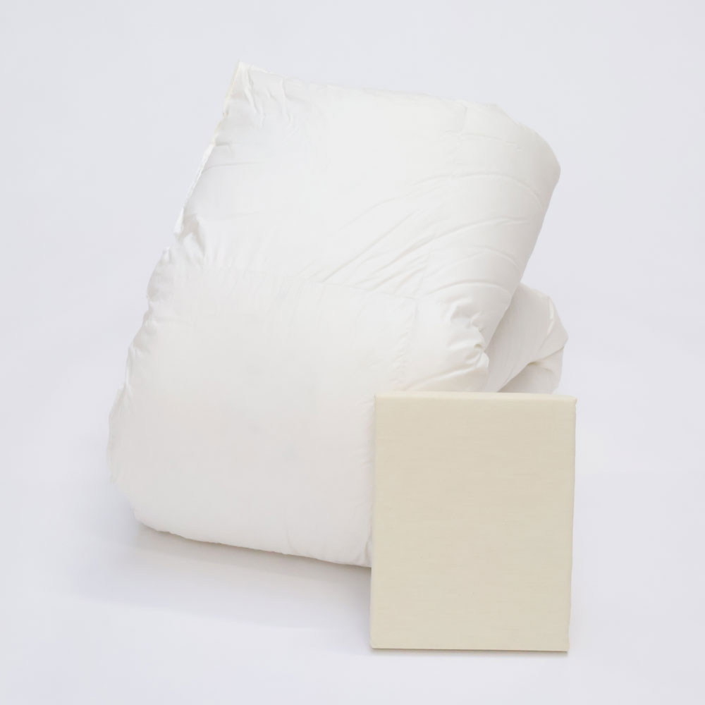 福袋 羽毛掛ふとん（MWGD93％）・掛ふとんカバー（イエロー色）セット