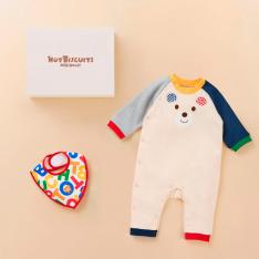 カバーオール＆スタイセット(BOX付き)70cm→80cm