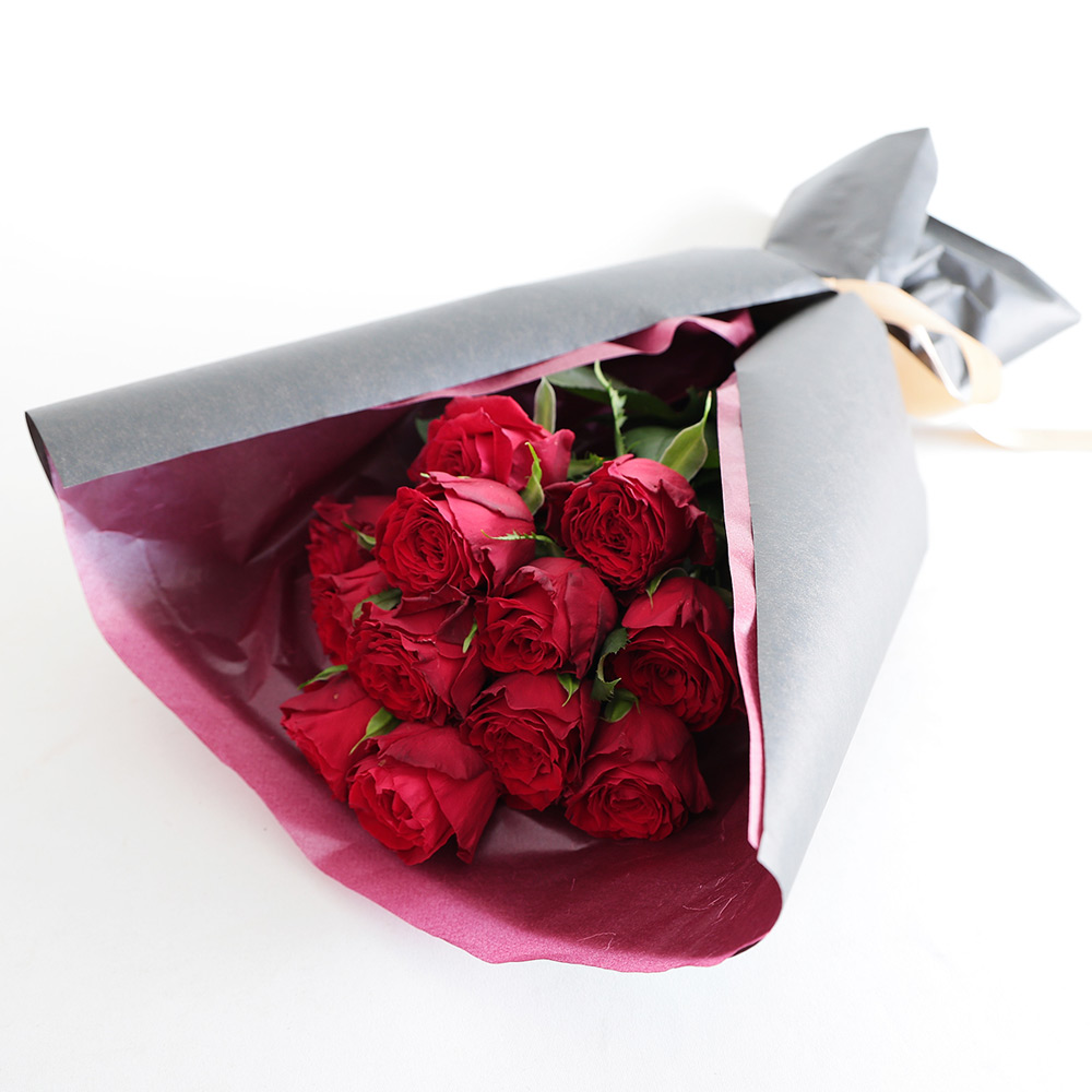 12本のバラの花束 レッド