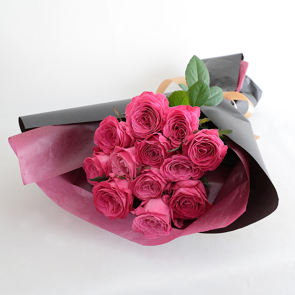 12本のバラの花束 ピンク