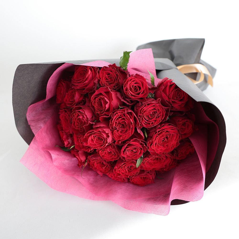 30本のバラの花束 レッド