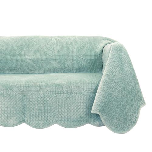 リバーシブルキルトマルチカバー（ブルーグリーン）