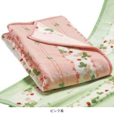 画像ワイルドストロベリー柄 洗えるアクリルニューマイヤー毛布(毛羽部分)