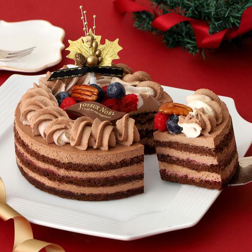 【クリスマス】ベリーとピーカンナッツのショコラケーキ