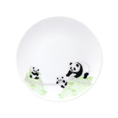 パンダ親子－縁起物語－16cmプレート「双子山の双子パンダ」