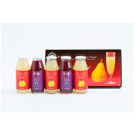 ル レクチェ＆巨峰 ストレートジュース180ml×5本セット〔無加糖・無還元〕