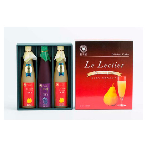 ル レクチェ＆巨峰ストレートジュース500ml×3本セット〔無加糖・無還元〕