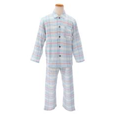 ＜nacrure＞紳士長袖パジャマ Wガーゼシャーリング チェック（25） （BU）