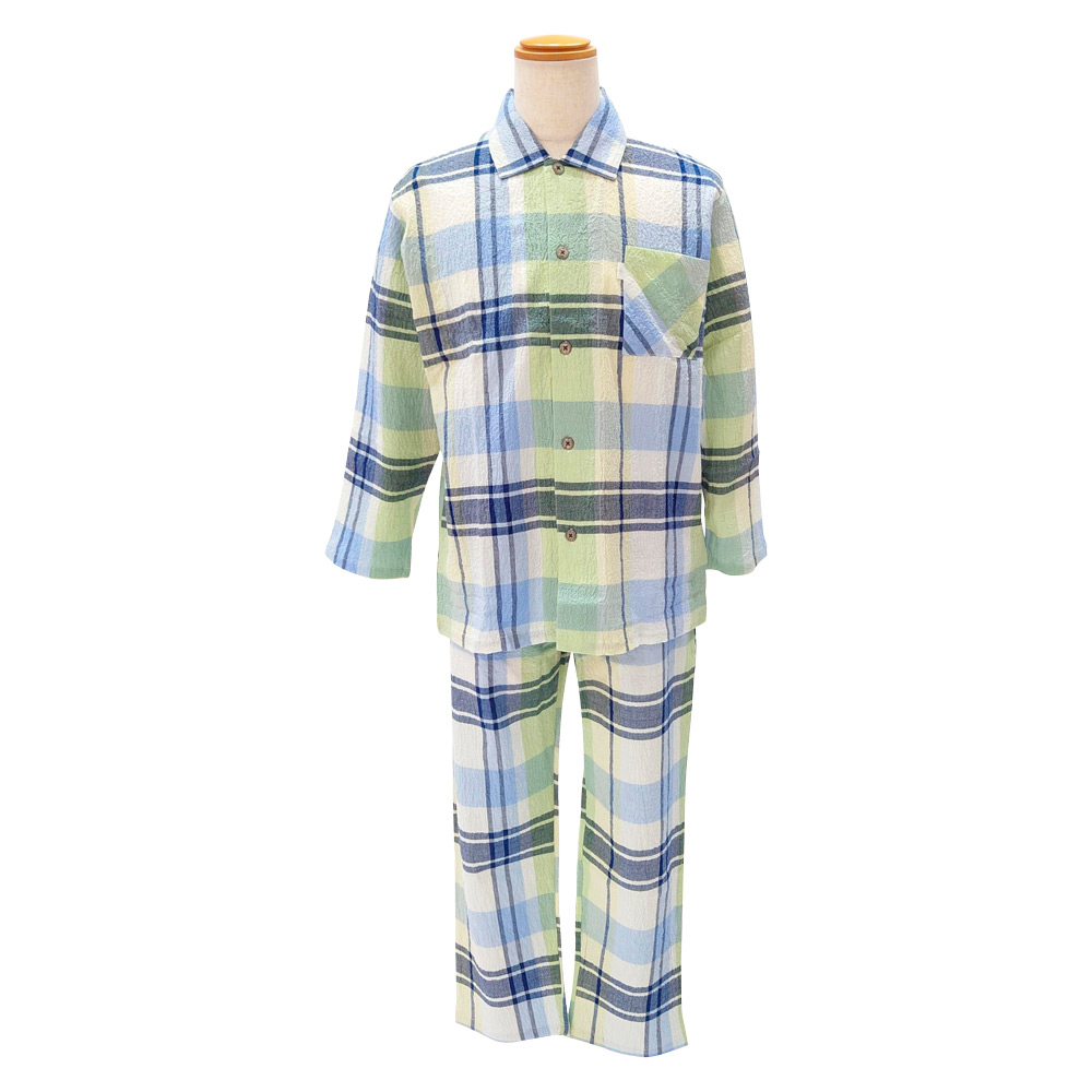 ＜nacrure＞紳士長袖パジャマ ローンシャーリング チェック