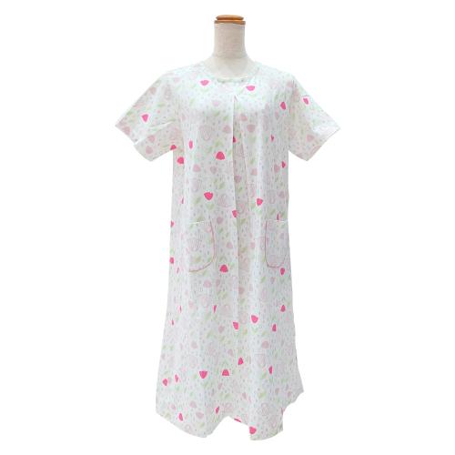 ＜nacrure＞婦人半袖ワンピース 天竺ニット 花  （PK）