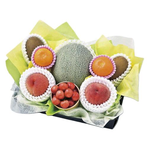 【父の日】〈さくらんぼ・桃・メロン〉フルーツギフトD