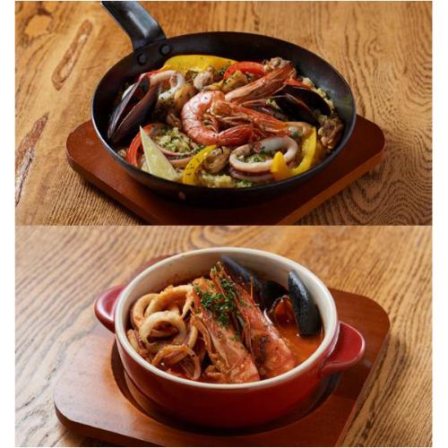 フライパンでできる海の幸セット(ミニパエリア・ブイヤベース)