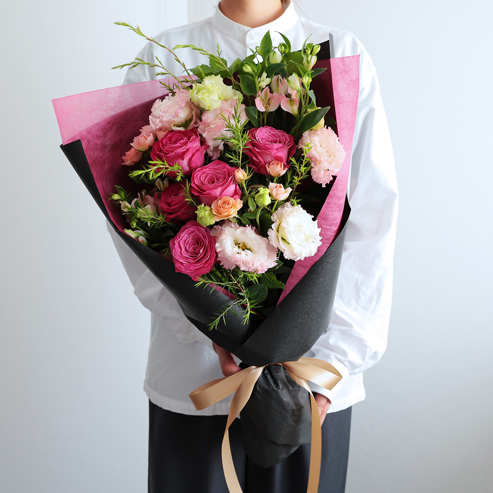 季節のフラワーブーケ 「ロゼ」L