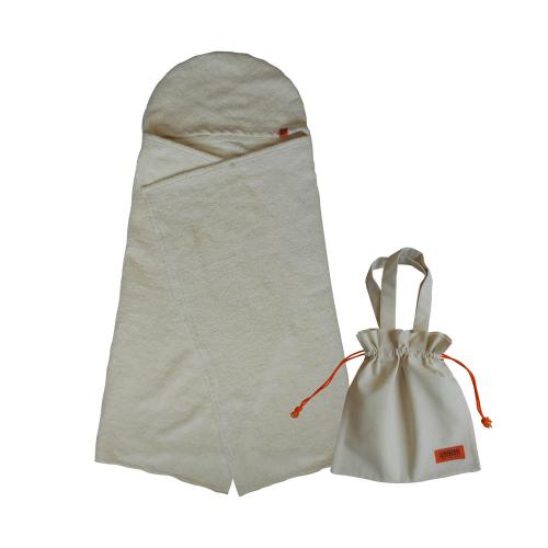 ベビーギフトセット（フード付きバスタオル＆巾着袋）