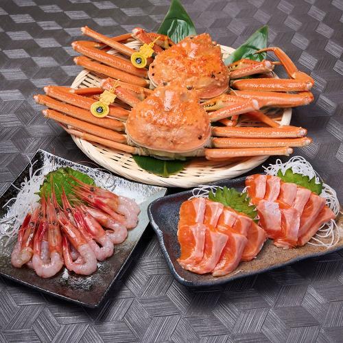 福袋 訳あり福井の冬の味覚 越前かに2杯・甘えび・サーモン詰合せ