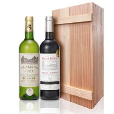 フランスボルドー金賞受賞赤白ワイン2本セット（木箱入）