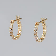 K18YGダイヤエタニティピアス