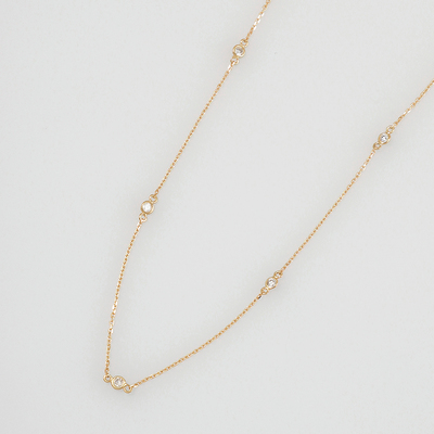 K18ダイヤステーションネックレス