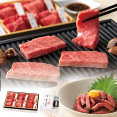 赤身焼肉6種とユッケ風ローストビーフ
