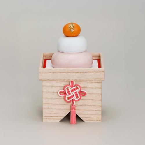 鏡餅 小 磁器紅白