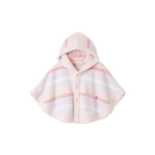 ［BABY］ベビモコカラフルボーダーポンチョ