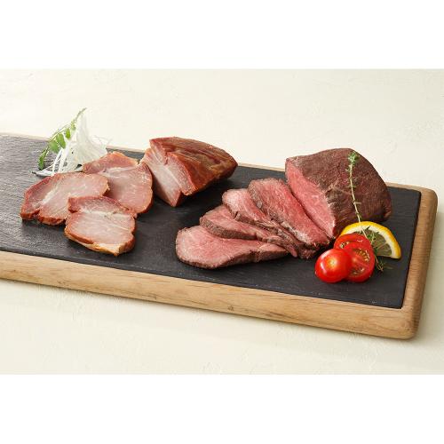 黒毛和牛ローストビーフ・銘柄豚焼豚セット