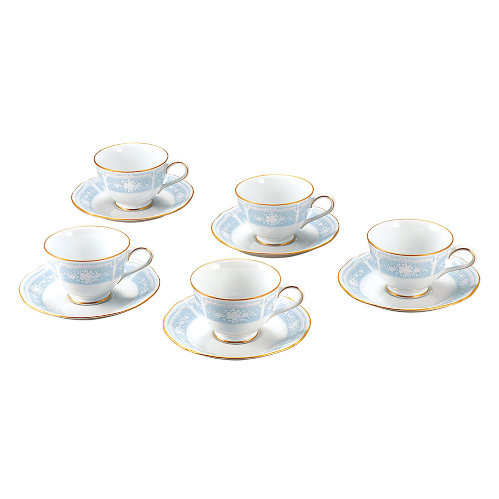 レースウッドゴールド　ティー・コーヒー碗皿セット（5客）