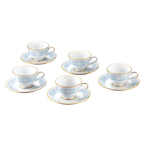 レースウッドゴールド　ティー・コーヒー碗皿セット（5客）