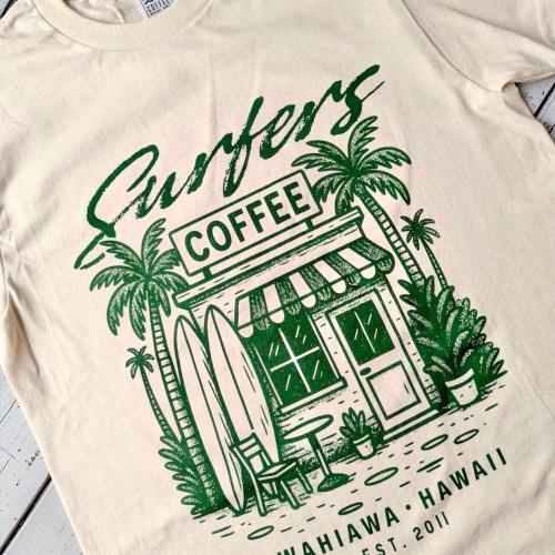 SURFERS COFFEE  Tシャツ COFFEE SHOP ナチュラルS→Lサイズ