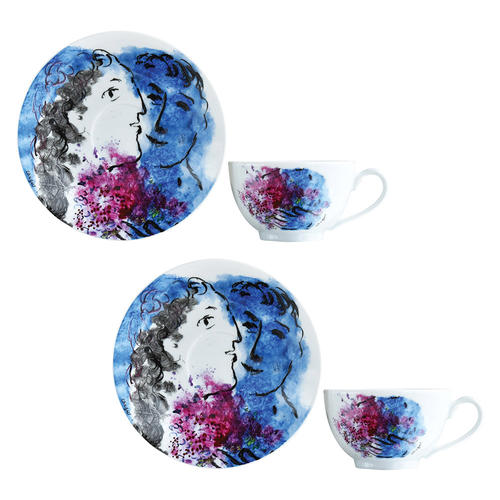 マルク・シャガール ブーケ・ドゥ・フルール カップ&ソーサー ペア