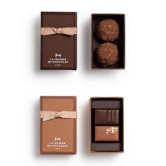 【バレンタインデー】トリュフ（2粒入）＆プラリネ（2粒入）×2箱セット（2種・各1箱）